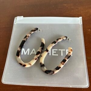 Machete Tortoise Shell Hoop Earrings